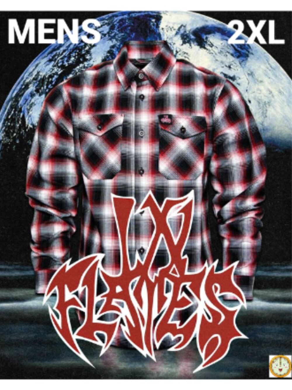DIXXON Flannel x IN FLAMES -LUNAR STRAIN - Collab Flannel Shirt- Men's 2XL